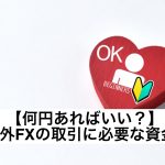 【何円あればいい?】海外FXの取引に必要な資金